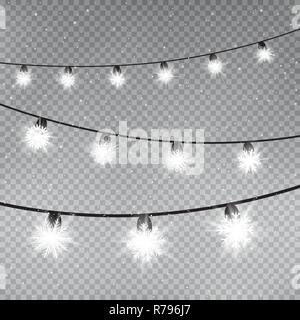 Il simbolo del fiocco di neve di Natale modello di lampade Illustrazione Vettoriale