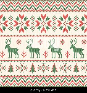 Natale maglia. Inverno geometrica pattern senza giunture. Design per un maglione, sciarpa consolatore o vestiti texture. Illustrazione Vettoriale. Illustrazione Vettoriale