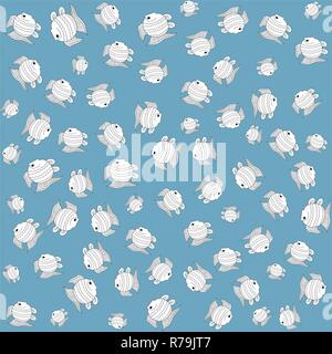 Blue funny fish modello senza giunture Illustrazione Vettoriale