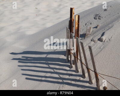 Recinzione di neve sul New Jersey Shore in Ocean County, New Jersey Foto Stock