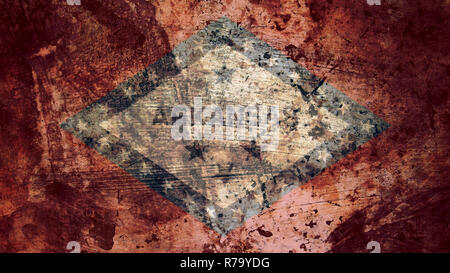 Molto Grungy Vintage Arkansas Bandiera, Grunge Texture di sfondo Foto Stock