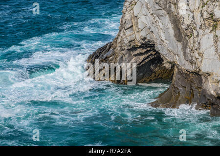 Dettaglio della costa scogliere in Bizkaia, Paesi Baschi Foto Stock