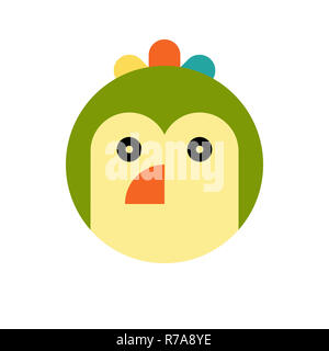 Parrot. Cartoon testa di animale isolato su sfondo bianco Foto Stock