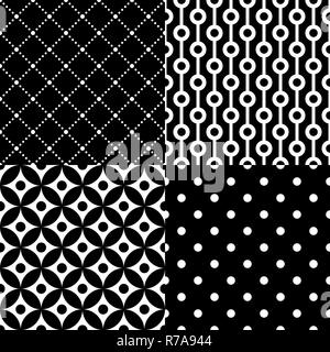 Seamless disegno geometrico impostato in bianco e nero Foto Stock