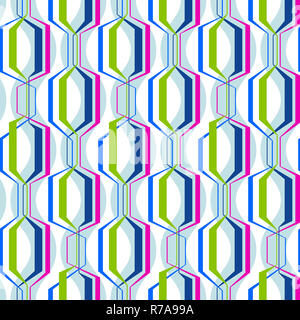 Geometrica astratta seamless pattern. Semplice ondulate strisce a zig-zag sfondo. Colorato decor moderno design Foto Stock