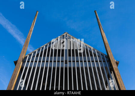 Insolita caratteristica architettonica nel villaggio di Stevestion British Columbia Foto Stock