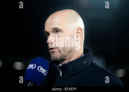 ZWOLLE , 08-12-2018 , MAC3PARK stadion , Stagione 2018 / 2019 , olandese Eredivisie . Ajax coach Erik dieci Hag durante il match PEC Zwolle - Ajax Foto Stock