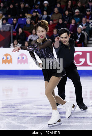 Vancouver, British Columbia, Canada. Il 7 dicembre, 2018. CHENG PENG e YANG JIN della Cina competere nelle coppie breve programma presso il Senior ISU Grand Prix di Pattinaggio di Figura finale del dicembre 7, 2018 a Vancouver, British Columbia, Canada. Credito: Andrew mento/ZUMA filo/Alamy Live News Foto Stock