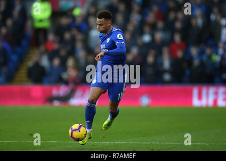 Cardiff, Regno Unito. 8 Dic 2018. Josh Murphy di Cardiff City in azione. Premier League, Cardiff City v Southampton al Cardiff City Stadium sabato 8 dicembre 2018. Questa immagine può essere utilizzata solo per scopi editoriali. Solo uso editoriale, è richiesta una licenza per uso commerciale. Nessun uso in scommesse, giochi o un singolo giocatore/club/league pubblicazioni. pic da Andrew Orchard/Andrew Orchard fotografia sportiva/Alamy Live news Foto Stock