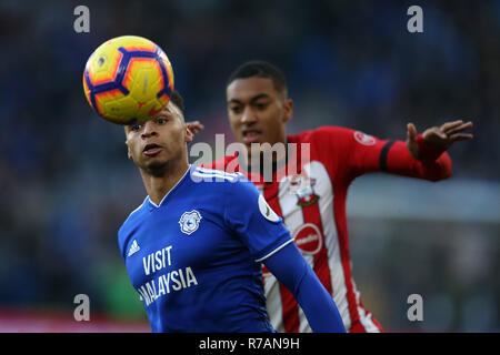 Cardiff, Regno Unito. 8 Dic 2018. Josh Murphy di Cardiff City in azione. Premier League, Cardiff City v Southampton al Cardiff City Stadium sabato 8 dicembre 2018. Questa immagine può essere utilizzata solo per scopi editoriali. Solo uso editoriale, è richiesta una licenza per uso commerciale. Nessun uso in scommesse, giochi o un singolo giocatore/club/league pubblicazioni. pic da Andrew Orchard/Andrew Orchard fotografia sportiva/Alamy Live news Foto Stock