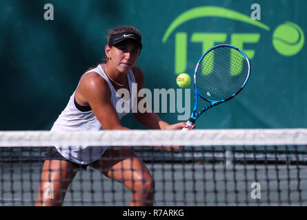 Plantation, Florida, Stati Uniti d'America. 08 Dic, 2018. Kylie Collins, DAGLI STATI UNITI D'AMERICA, gioca in GD18 semifinale del 2018 Orange Bowl Junior International Tennis campionati disputati a Frank Veltri Centro Tennis in piantagione, Florida, Stati Uniti d'America. Mario Houben/CSM/Alamy Live News Foto Stock