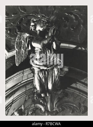 Laziale Rieti Rieti S. Ruffo, questa è la mia Italia, il paese italiano di storia visiva, Post-architettura medievale, scultura architettonica, pittura e decorazione a stucco. La chiesa fu originariamente costruito nel 1141, ma è stato completamente riprogettato nel 1746, con una facciata in stile barocco e in marmo e stucco dorato interno. In una cappella laterale è il dipinto l'angelo custode, attribuita a Giovanni Antonio Galli detto lo Spadarino. Foto Stock