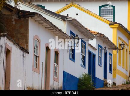 Strade della famosa città storica, Tiradentes Minas Gerais, Brasile Foto Stock