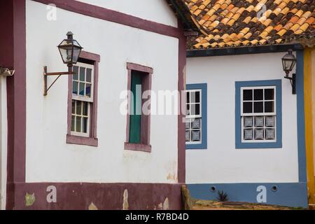 Strade della famosa città storica, Tiradentes Minas Gerais, Brasile Foto Stock