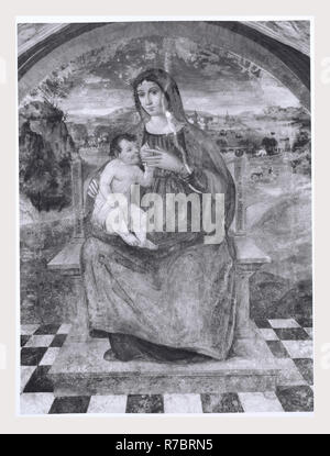 Lazio Frosinone Veroli Madonna degli Angeli, questa è la mia Italia, il paese italiano di storia visiva, la maggior parte delle viste sono di questa chiesa rurale sono dell'interno affreschi Maria Salome, S. Mauro, San Biagio, San Demetrio, la Madonna Lactans e il Padre Eterno. Foto Stock