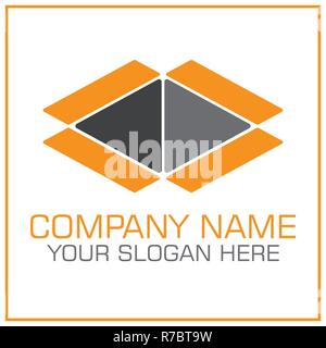 Aprire la casella Logo del vettore di movimento / Azienda di Trasporti Illustrazione Vettoriale