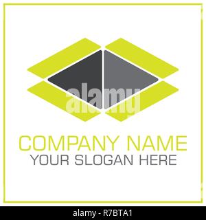 Aprire la casella Logo del vettore di movimento / Azienda di Trasporti Illustrazione Vettoriale