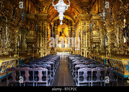 Rio de Janeiro, Brasile - 10 Ottobre 2018: il Mosteiro de São Bento (St. Benedetto il monastero) nel centro di Rio de Janeiro. Foto Stock