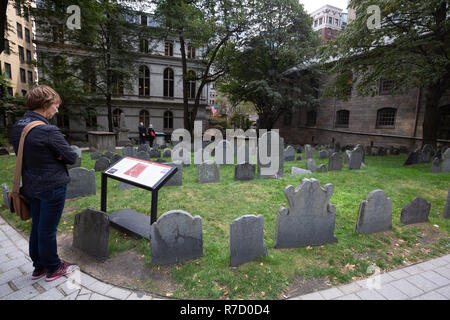 Re della cappella di seppellimento di terra sul sentiero della libertà in Boston, MA, Stati Uniti d'America Foto Stock