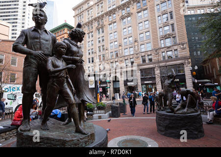 Il Boston Irish carestia Memorial, Boston, MA Foto Stock