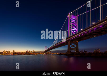 Ben Franklin ponte in prossimità di Philadelphia, Stati Uniti d'America Foto Stock