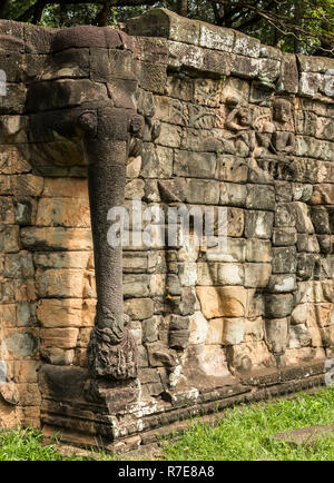 Terrazza degli elefanti nel Parco Archeologico di Angkor, vicino a Siem Reap, Cambogia Foto Stock