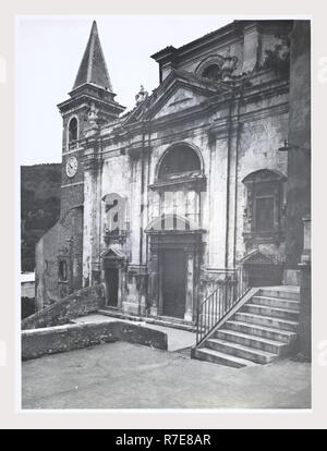 Abruzzo Pescara Popoli SS. Trinita, questa è la mia Italia, il paese italiano di storia visiva, post-medievale architettura settecentesca con tre portali e tamburo ottagonale per la cupola. Foto Stock