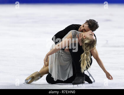 Vancouver, British Columbia, Canada. L'8 dicembre, 2018. MADISON HUBBELL e ZACHARY DONOHUE degli Stati Uniti d'America competere nella danza su ghiaccio Danza libera al Senior ISU Grand Prix di Pattinaggio di Figura finale del 8 dicembre 2018 a Vancouver, British Columbia, Canada. Credito: Andrew mento/ZUMA filo/Alamy Live News Foto Stock