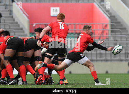 Kitaaoyama, Tokyo, Giappone. Il 9 dicembre, 2018. Canon Eagles vs Honda calore Rugby Club durante il Giappone Top Rugby League al principe Chichibu Memorial Rugby ground a Tokyo Giappone Domenica, Dicembre 09, 2018. Il punteggio finale di calore Honda 40, Canon Eagles 14. Foto di: Ramiro Agustin Vargas Tabares Credito: Ramiro Agustin Vargas Tabares/ZUMA filo/Alamy Live News Foto Stock