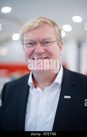Gerlingen, Germania. 07Th Dec, 2018. Stefan Hartung, Bosch ex membro del consiglio di amministrazione per l'energia e la tecnologia edilizia settore di business. A partire dal 1 o gennaio 2019, Hartung sarà il nuovo Managing Director per la Mobility Solutions Division. Credito: Sebastian Gollnow/dpa/Alamy Live News Foto Stock