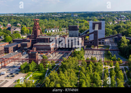 UNESCO World Heritage Site Zeche Zollverein, Museo della Ruhr nel primo impianto di lavaggio, headframe, albero 12, Essen Foto Stock