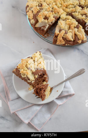 Cioccolato Vaniglia torta streusel Foto Stock