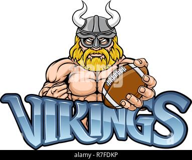 Viking Football Americano mascotte sportive Illustrazione Vettoriale