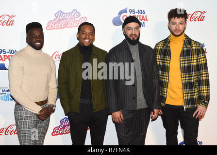 Foto deve essere accreditato ©Alpha premere 079965 08/12/2018 Ashley Fongho Jamaal Shurland Mustafa Rahimtulla Myles Stephenson Rak su capitale Jingle Bell Ball con Coca Cola a O2 London Foto Stock