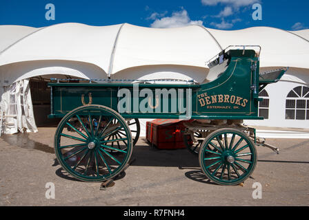 Chuck wagon in Stampede Park durante la Calgary Stampede visualizza, Calgary, Alberta, Canada Foto Stock