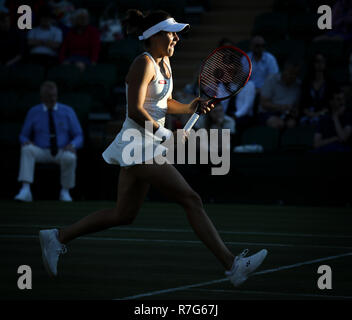 Giocatore tedesco Tatjana Maria in azione a Wimbledon, Londra, Gran Bretagna, Regno Unito. Foto Stock