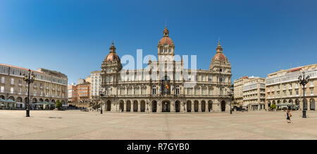 La Coruña, Spagna - Luglio 13th, 2018: La Coruna municipio in Maria Pita quadrato della Galizia, Spagna. Foto Stock