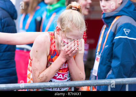 TILBURG, 09-12-2018, Beekse Bergen Hilvarenbeek, Anna Hightower durante gli Europei di Cross Country Championships Foto Stock