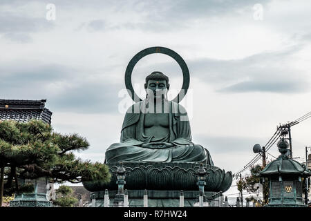 Takaoka emblematica del Grande Buddha è uno dei tre grandi statue di Buddha del Giappone. Foto Stock