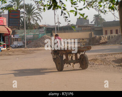 Scena di strada in Il Cairo Egitto ciclisti Foto Stock