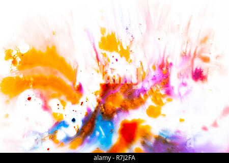 Multi-colore di schizzi di acquarello e macchie. Foto Stock