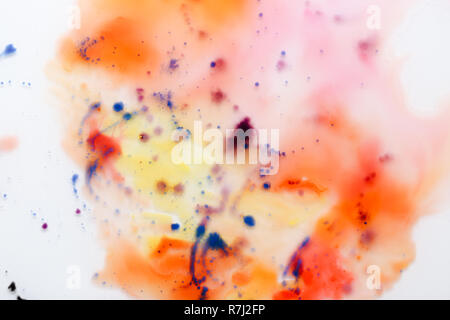 Multi-colore di schizzi di acquarello e macchie. Foto Stock