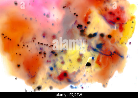 Multi-colore di schizzi di acquarello e macchie. Foto Stock