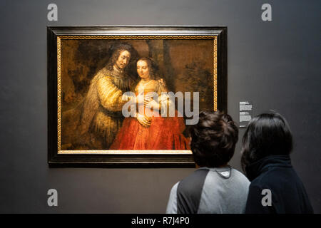 La pittura di Isacco e di Rebecca noto come 'ebraica sposa' da Rembrandt van Rijn, Rijksmuseum Amsterdam, Paesi Bassi. Foto Stock