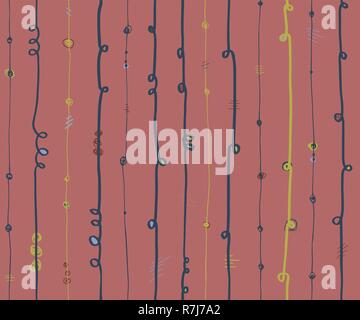 Doodle verticali linee vettore seamless pattern rosa Illustrazione Vettoriale