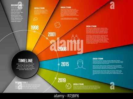 Infografico vettore timeline sagoma fatta da carte Illustrazione Vettoriale