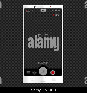 Telefono bianco fotocamera mirino verticale Illustrazione Vettoriale