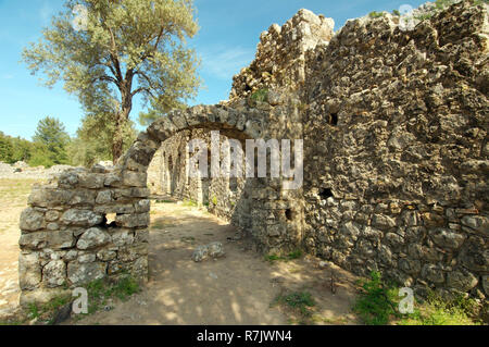 Rovine di antiche città di Olympos, Lycia, Turchia Foto Stock