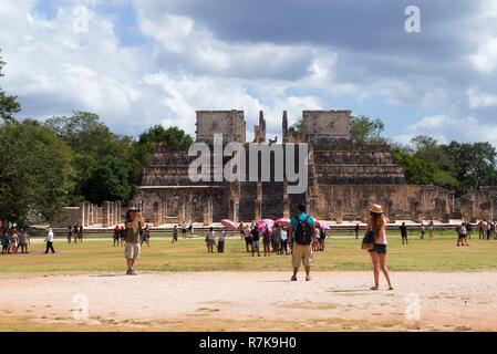 Il Messico e la penisola dello Yucatan, Chichen Itza antiche città maya sono classificati come patrimonio mondiale dall' UNESCO, il Templo de Los Guerreros Foto Stock