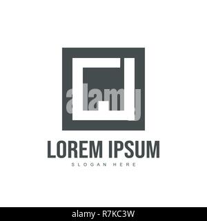 Lettera iniziale del modello di logo. Lettera minimalista logo design modello Illustrazione Vettoriale